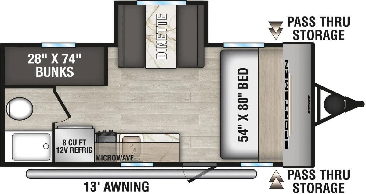 K-Z Sportsmen Classic 181BH floor plan