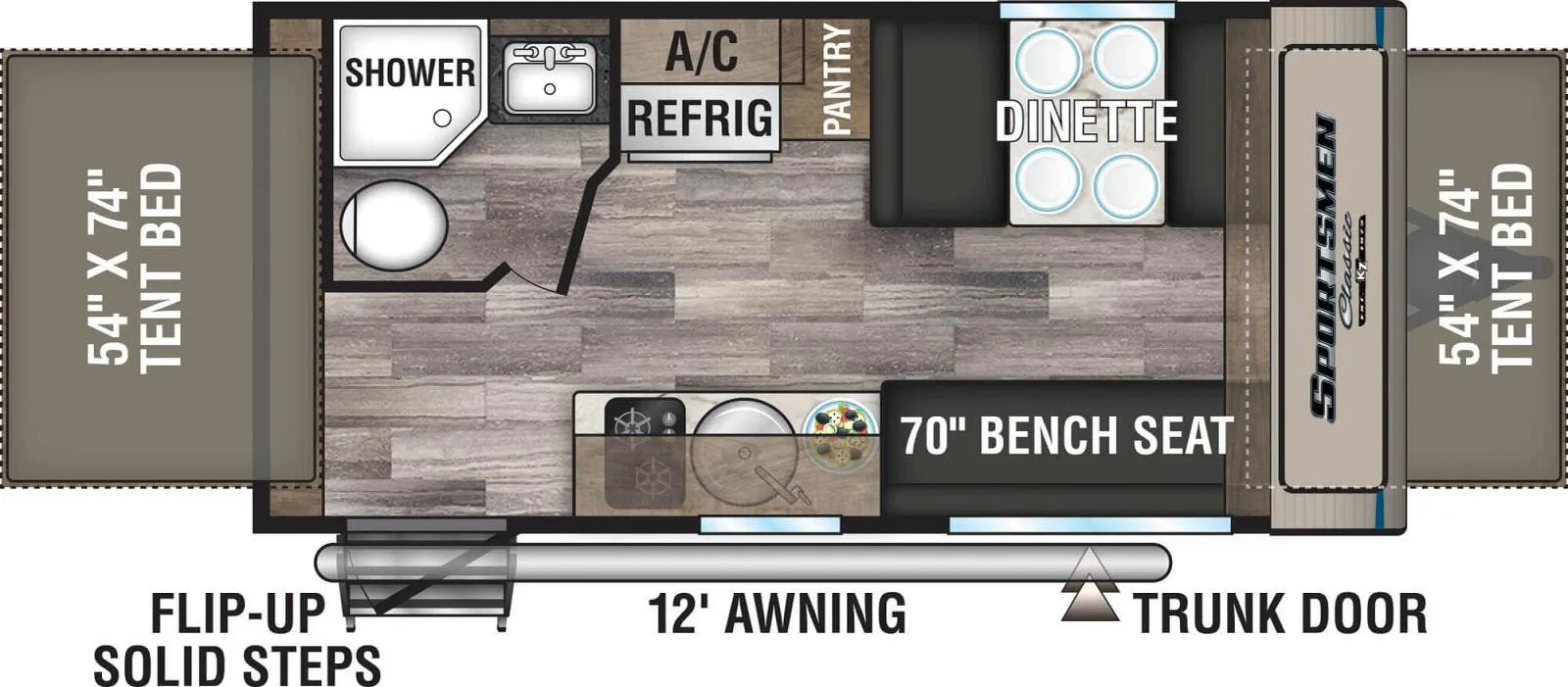 K-Z Sportsmen Classic 160RBT floor plan