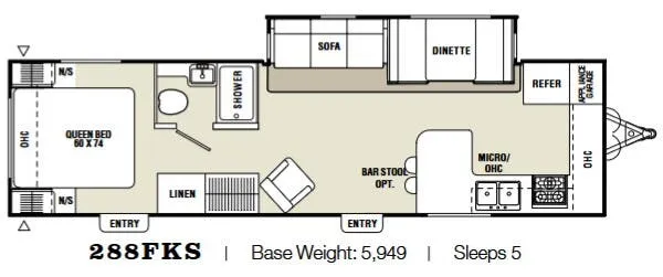 Coachmen Captiva Ultra Lite 288FKS floor plan