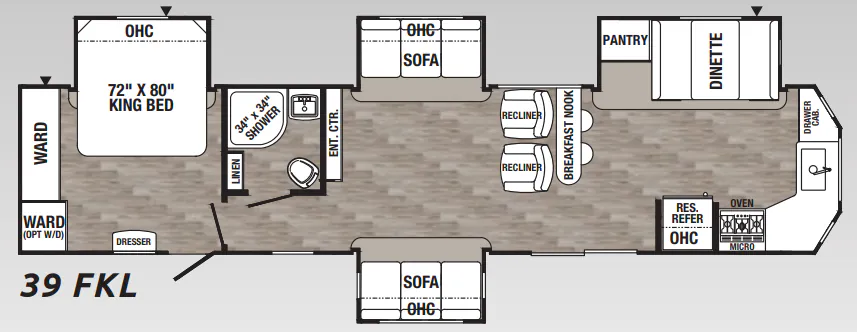 Palomino Puma 39FKL floor plan