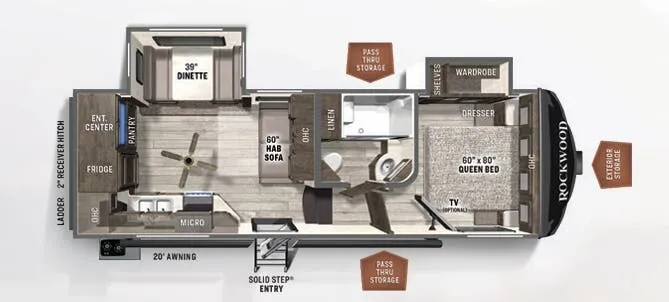2021 Forest River Rockwood Ultra Lite 2445WS - Floor plan