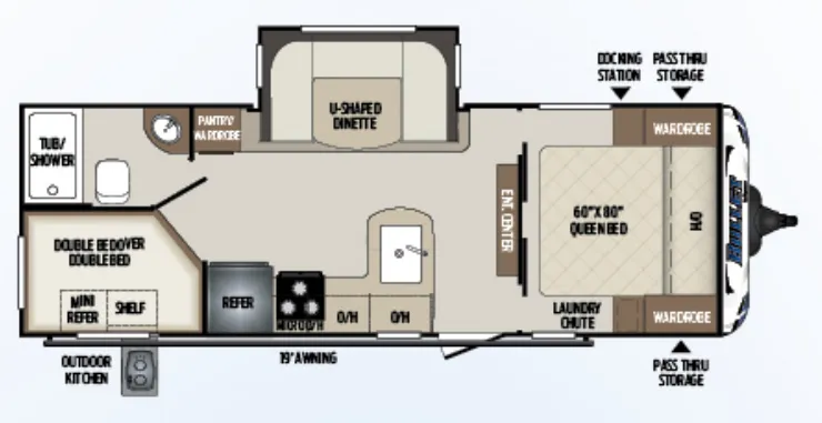 Keystone Bullet 243BHS floor plan