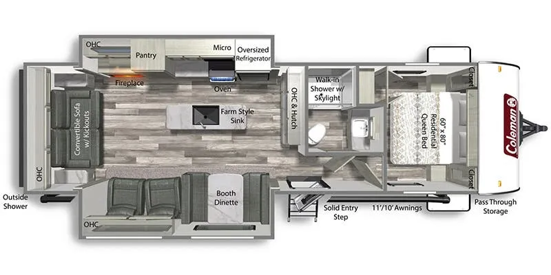 Dutchmen Coleman Light 2955RL floor plan
