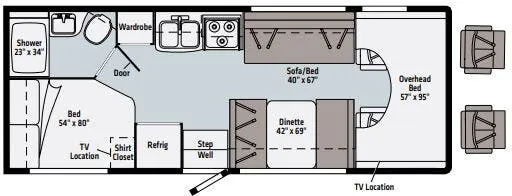 Winnebago Minnie Winnie 25B floor plan