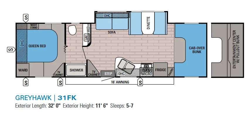 Jayco Greyhawk 31FK floor plan
