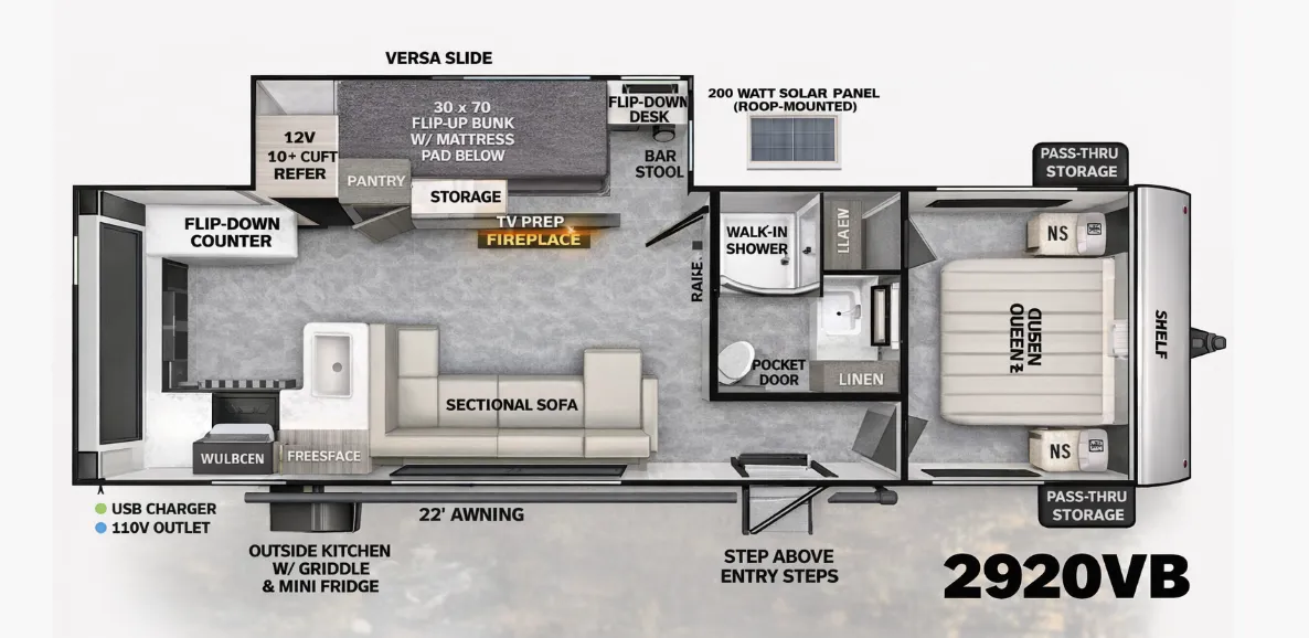 Forest River EVO 2920VB floor plan