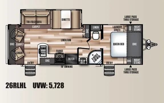 Forest River Wildwood Heritage Glen Hyper-Lyte 26RLHL floor plan