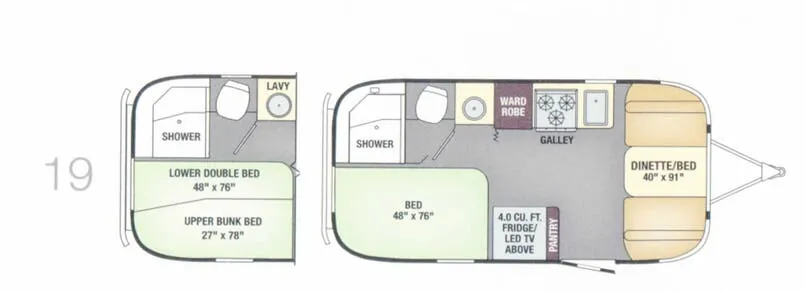 2017 Airstream Flying Cloud 19 - Floor plan