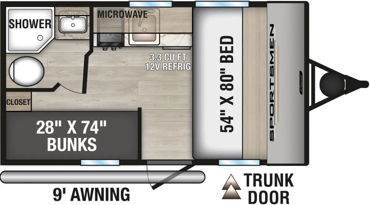K-Z Sportsmen Classic 130BH floor plan