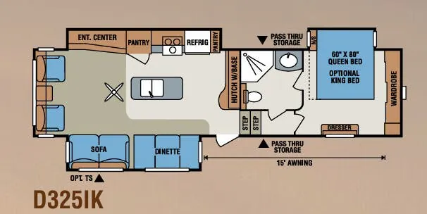 K-Z Durango D325IK floor plan