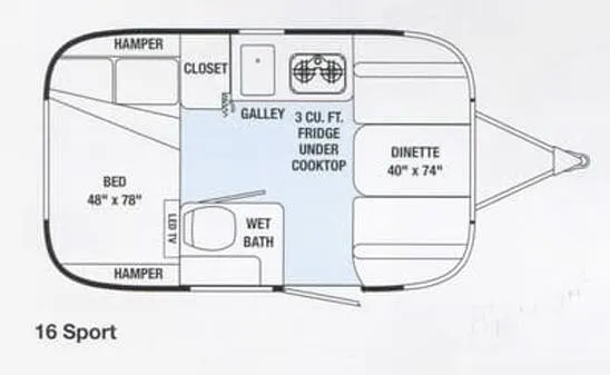 Airstream Sport 16 floor plan