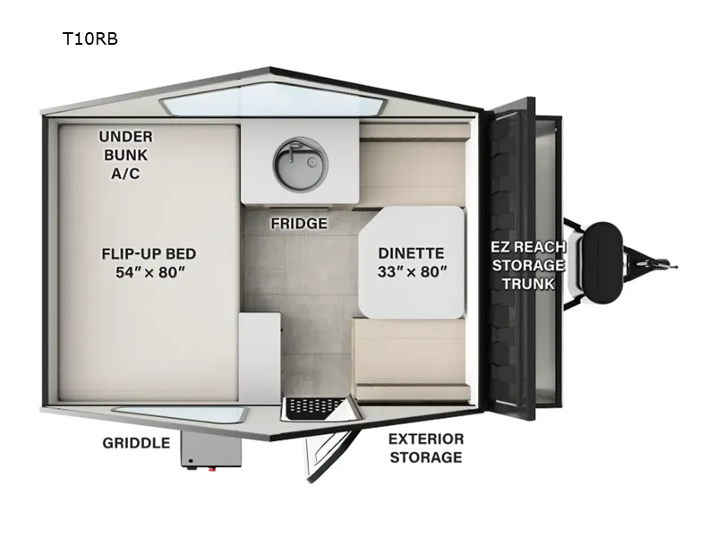 2026 Forest River Flagstaff Hardside T10RB floor plan