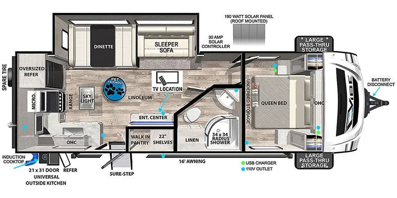 2022 Forest River Vibe 25RK - Floor plan