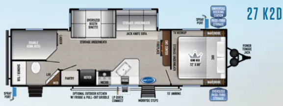 East to West Silver Lake 27K2D floor plan