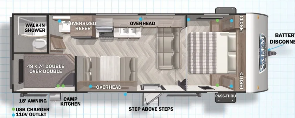 Forest River Salem Cruise Lite 261BHXL floor plan