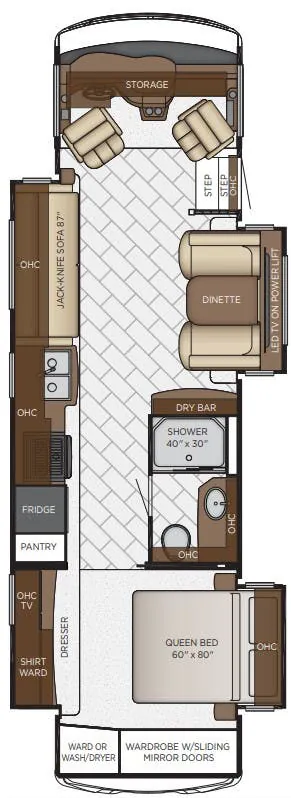 Newmar Bay Star 3408 floor plan