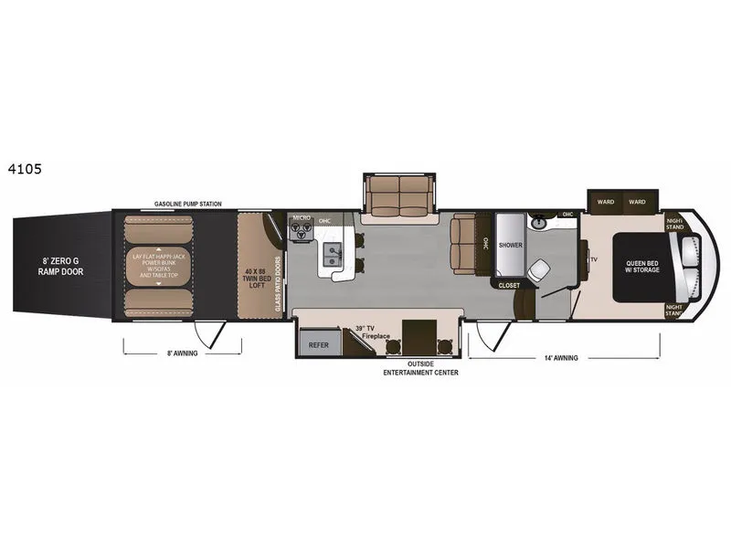 2016 Dutchmen Voltage 4105 - Floor plan
