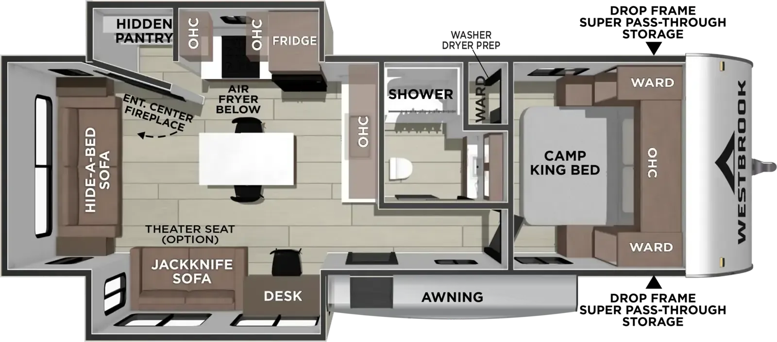 Forest River Westbrook 27REXC floor plan