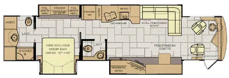 Fleetwood Discovery LXE 40D floor plan