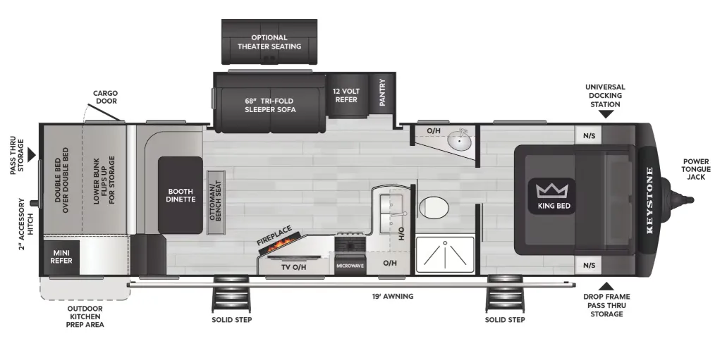 Keystone Cougar Western Elevation 30BHWE floor plan