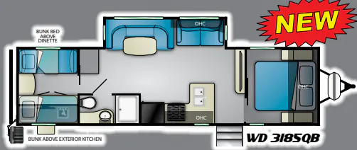Heartland Wilderness 3185 QB floor plan