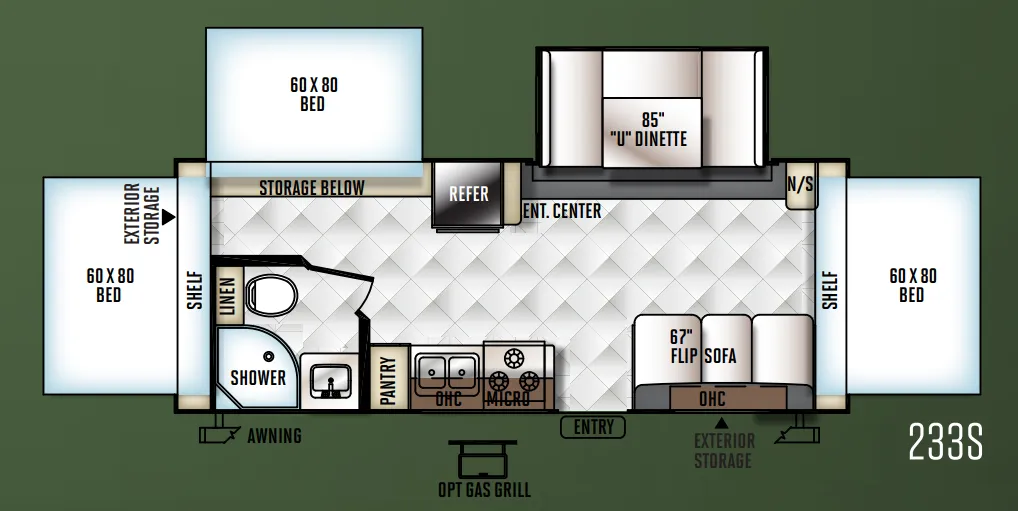 Forest River Rockwood Roo 233S floor plan