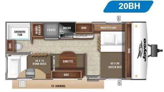 Jayco Jay Feather 20BH floor plan