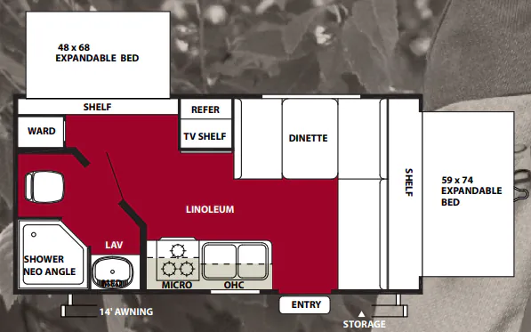 Forest River Wildwood X-Lite 171E floor plan