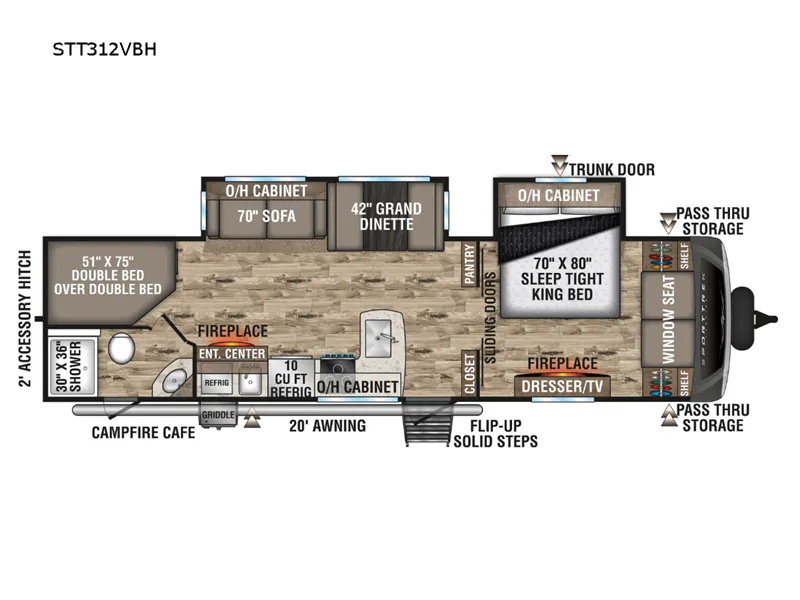 2022 Venture RV SportTrek Touring Edition STT312VBH - Floor plan