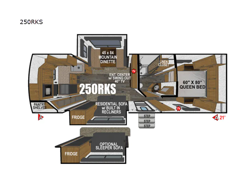 2027 Outdoors RV Black Stone Titanium Series 250RKS - Floor plan