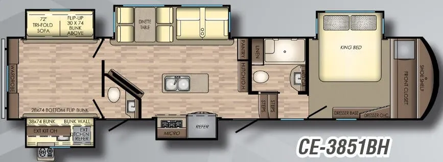 CrossRoads Cameo 3851BH floor plan