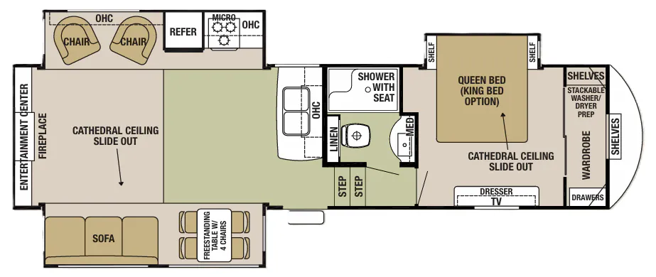 Forest River Cedar Creek Silverback 29RE floor plan