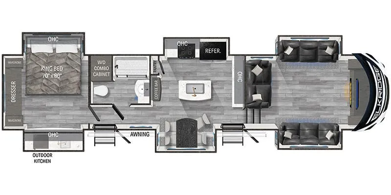 Heartland ElkRidge ER 38 FLIK floor plan