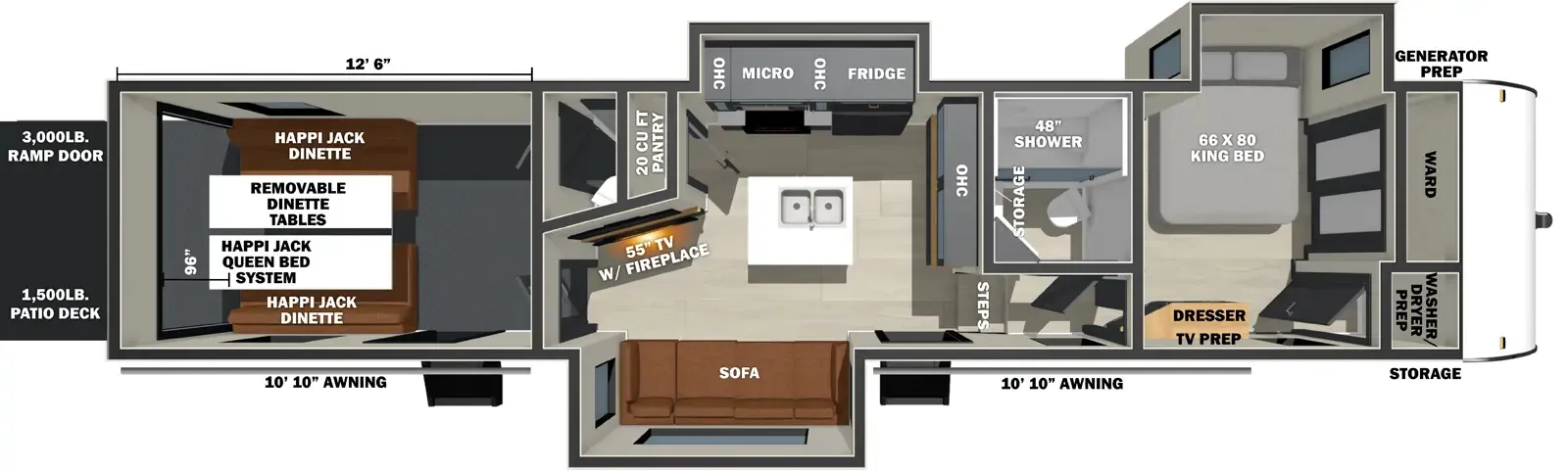 2027 Forest River Shockwave 3513GX - Floor plan