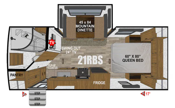 Outdoors RV Creek Side Titanium Series 21RBS floor plan