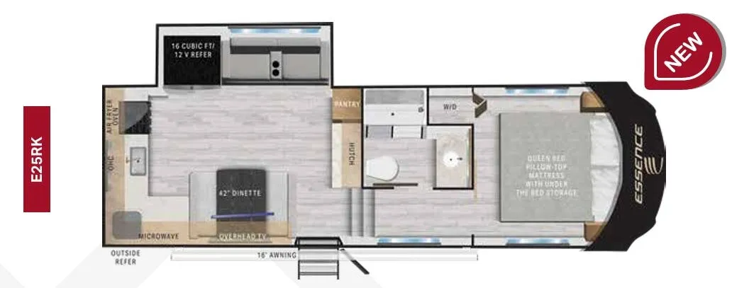 2024 Cruiser RV Essence E-25RK - Floor plan