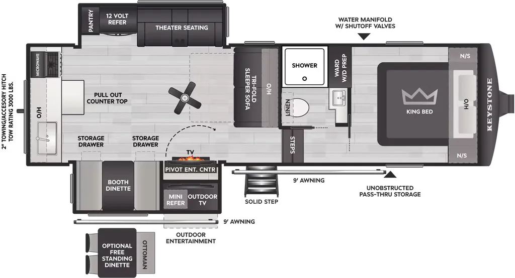 2027 Keystone Cougar Half-Ton 26RKE 26RKE floor plan