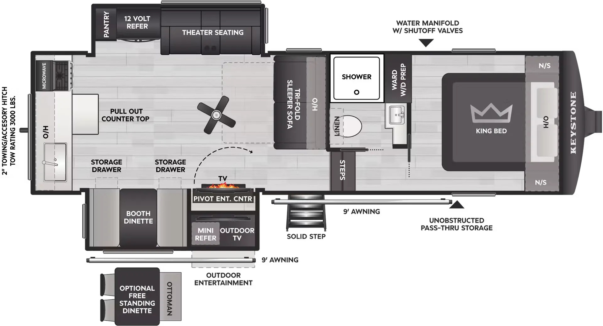 2027 Keystone Cougar Half-Ton 26RKE 26RKE - Floor plan