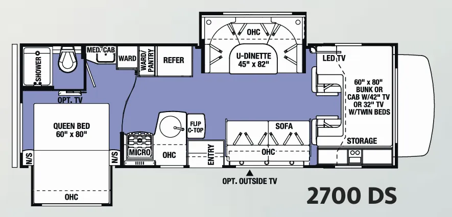 Forest River Sunseeker 2700DS floor plan
