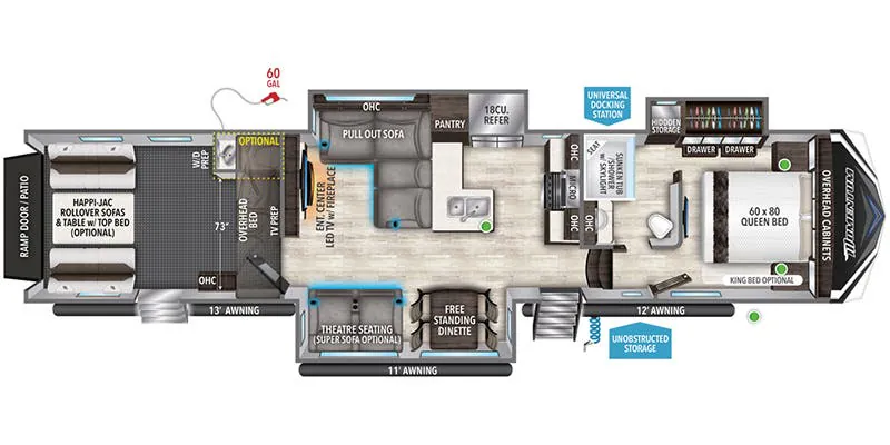 2022 Grand Design Momentum 395MS - Floor plan