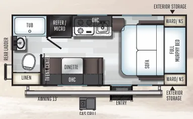 Forest River Rockwood Geo Pro G19FD floor plan