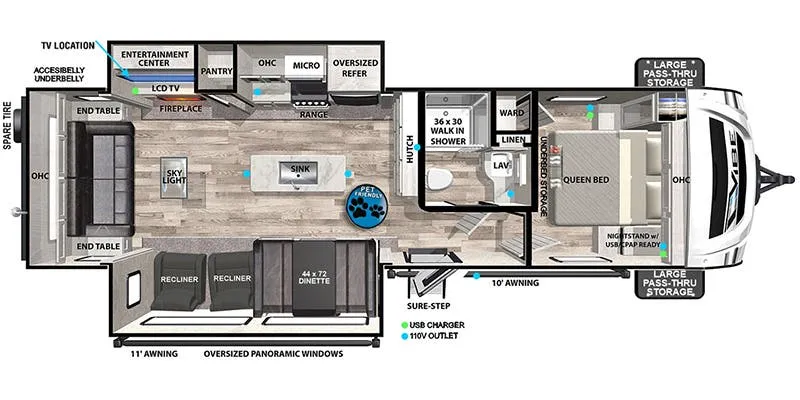 2023 Forest River Vibe 28RL floor plan