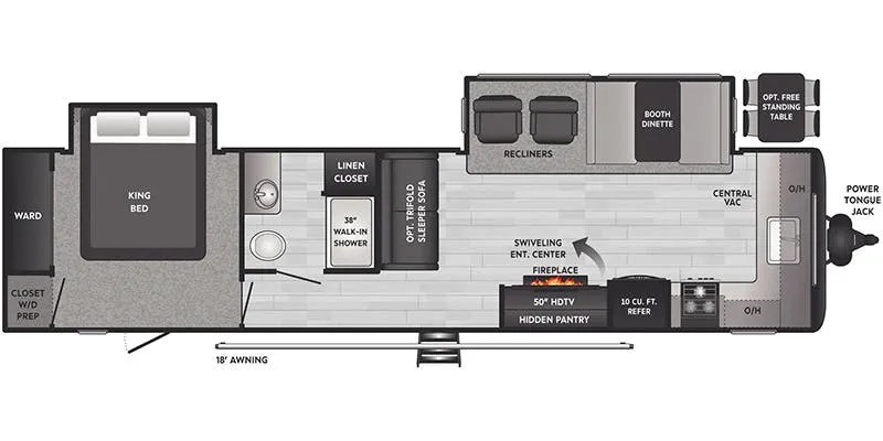 2023 Keystone Hideout 34FKDS floor plan