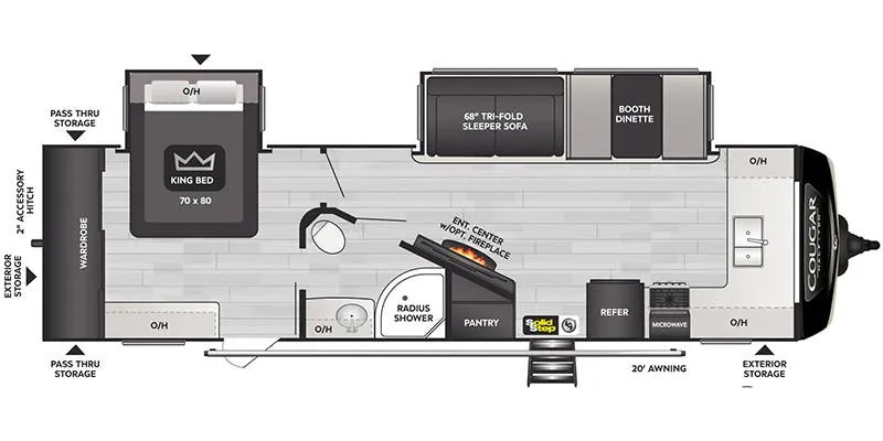 Keystone Cougar Half-Ton 29FKD floor plan