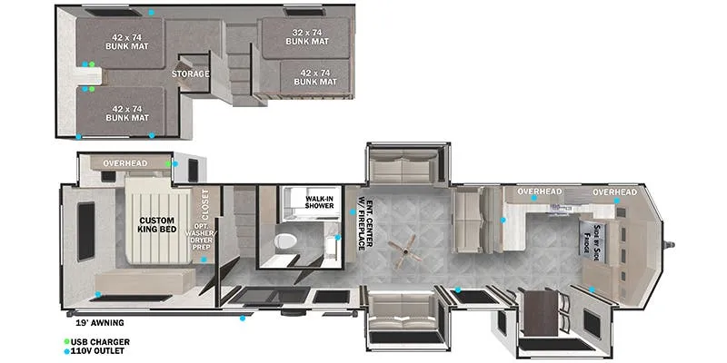 Forest River Salem Grand Villa 42FK floor plan