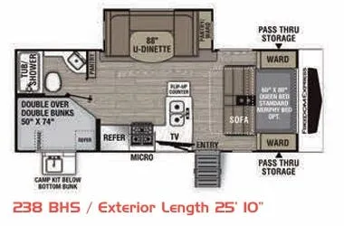 Coachmen Freedom Express Ultra Lite 238BHS floor plan
