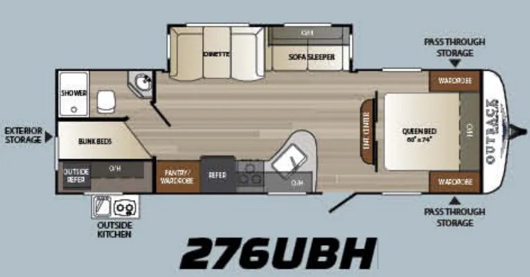 Keystone Outback Ultra-Lite 276UBH floor plan