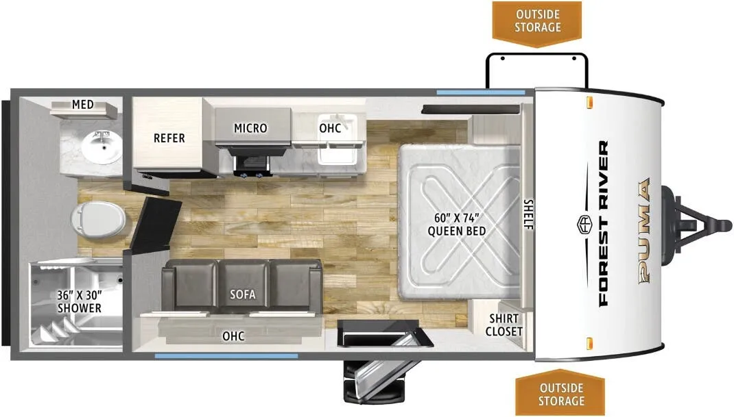 Forest River Puma Camping Edition 16QBCE floor plan