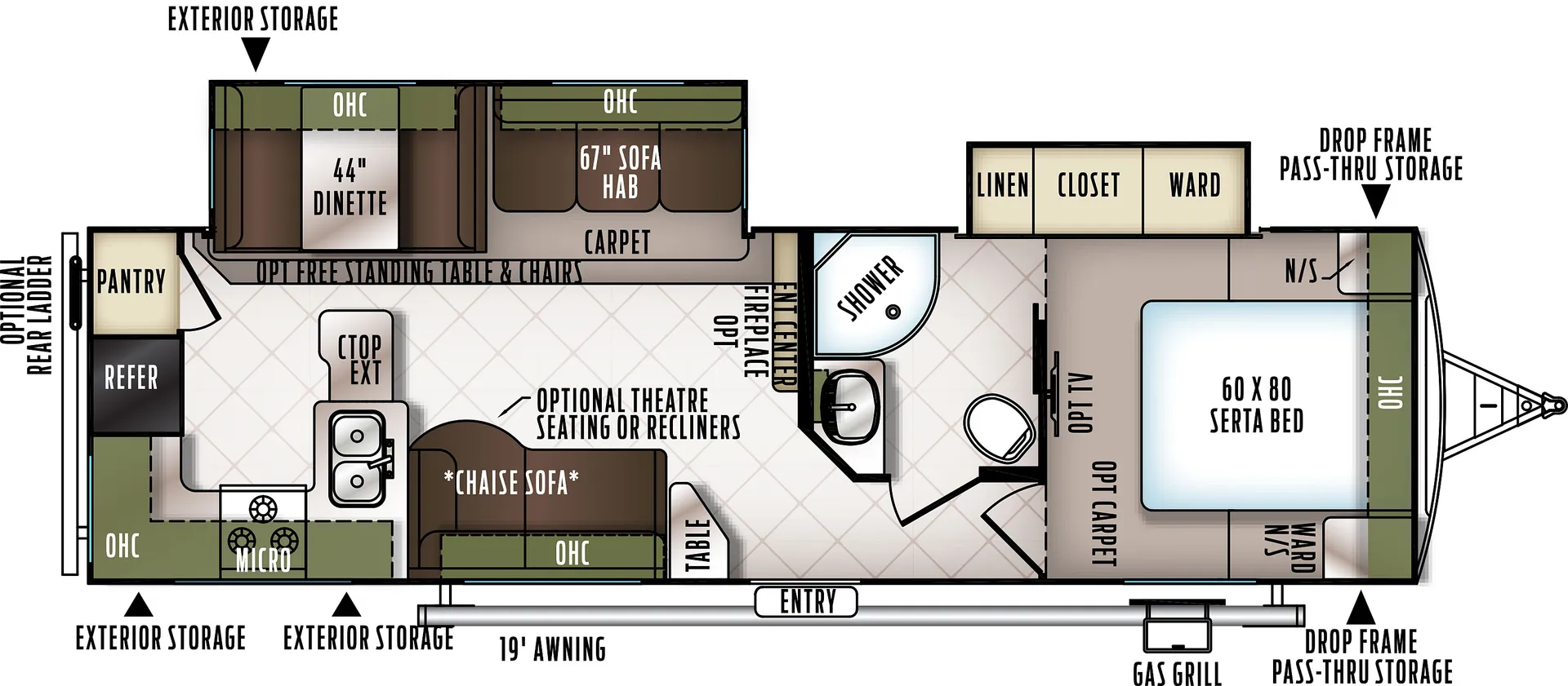 2019 Forest River Flagstaff Super Lite 29RKWS - Floor plan
