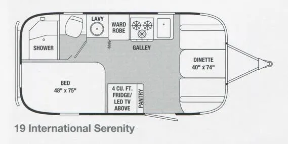 Airstream International Serenity 19 floor plan
